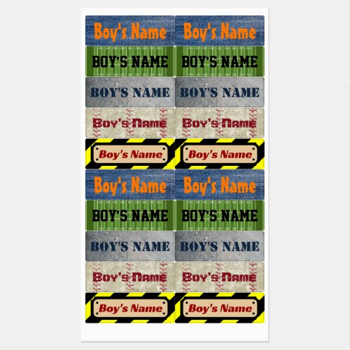Boy Themes Clothing Kids Labels