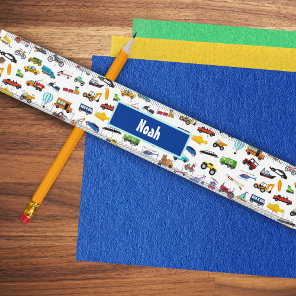 Boy Things That Move Vehicle Car School Ruler