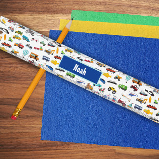 Boy Things That Move Vehicle Car School Ruler
