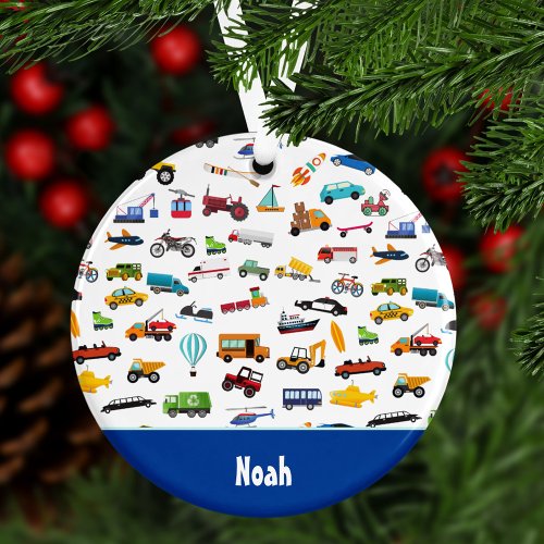 Boy Things That Move Vehicle Cars Kid Christmas Ornament