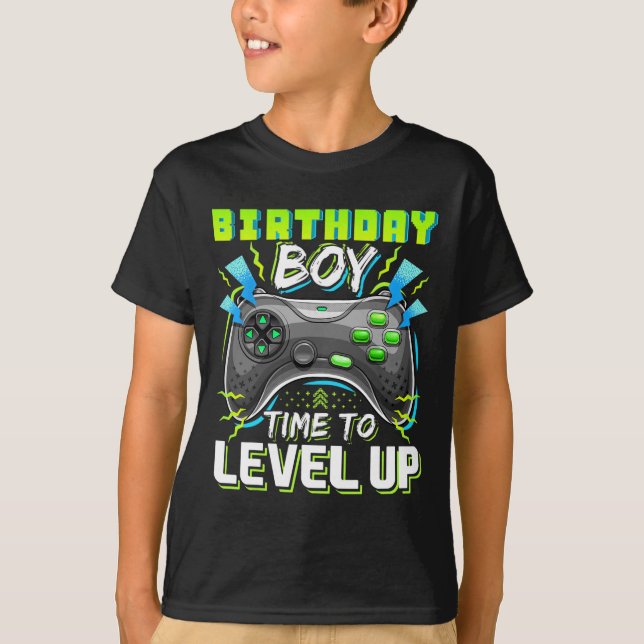 Boy Time To Level Up Video Game Birthday Gift Boys T-Shirt (Front)