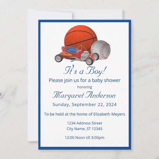Boy Toys Invitation (Front)