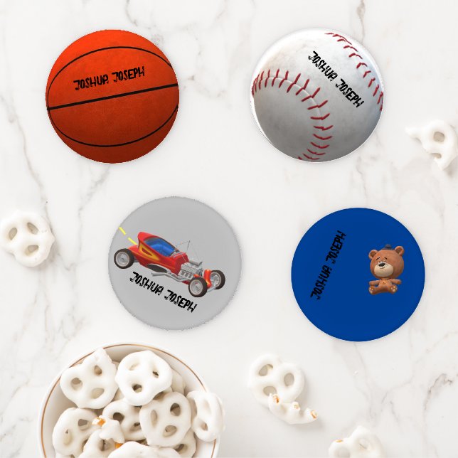 Boy Toys Personalized Coaster Set (In Situ)