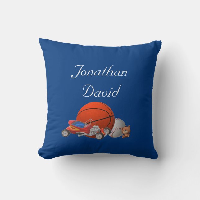Boy Toys Themed  Throw Pillow (Front)