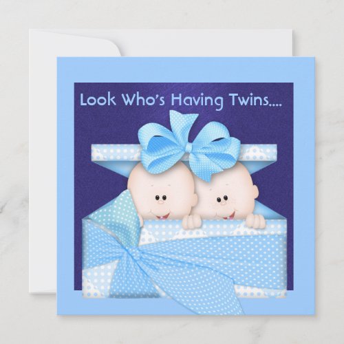 BOY TWINS BABY SHOWER  INVITATION