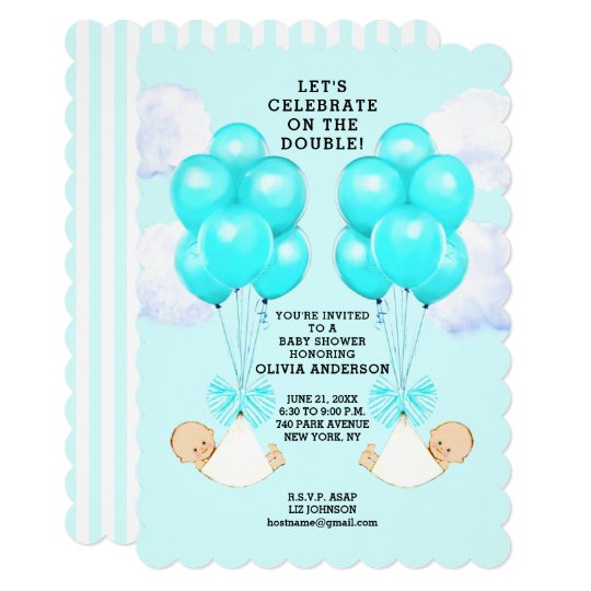 Boy Twins Baby Shower Invitation Zazzle Com