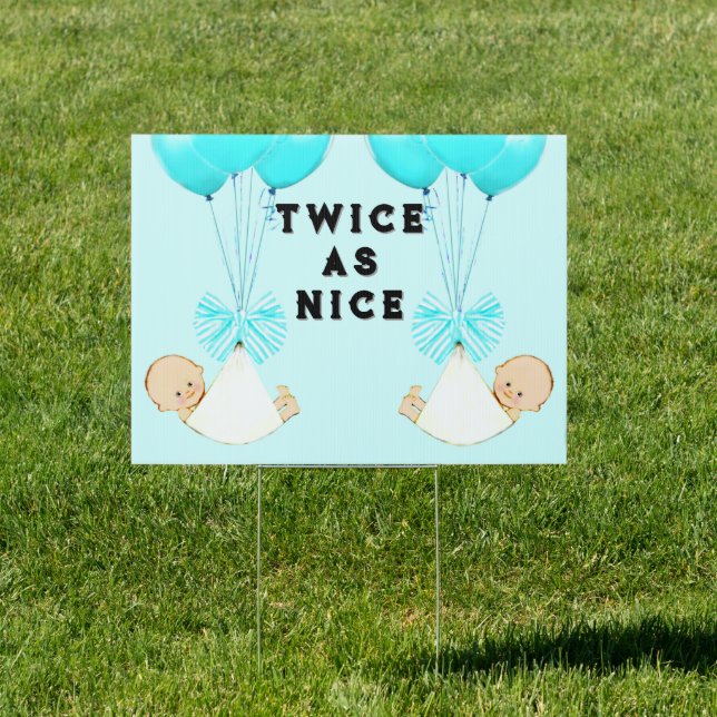Boy Twins Baby Shower Sign (Insitu)