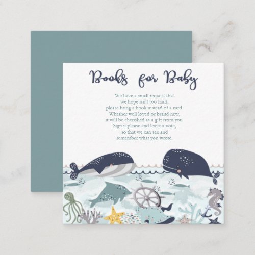 Boy Under the Sea Baby Shower Books for Baby Enclosure Card