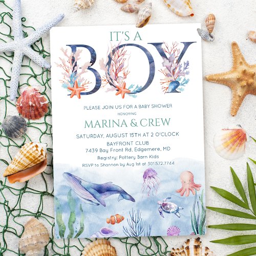 Boy Under the Sea Baby Shower Invitation