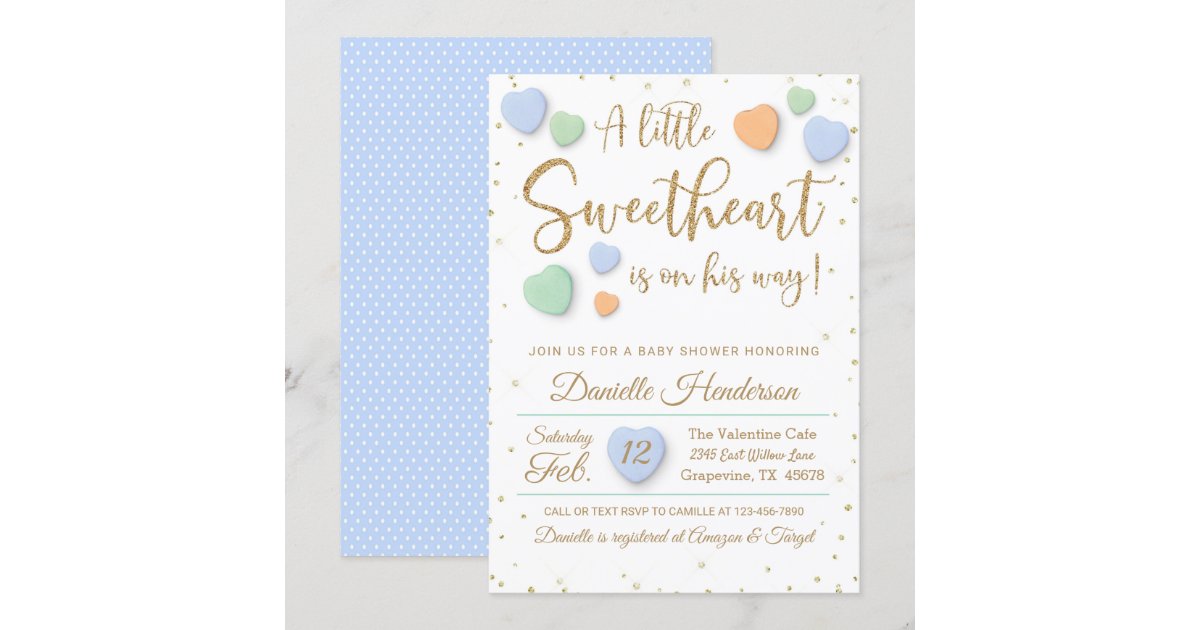 Boy Valentine Heart Baby Shower Invitations Zazzle