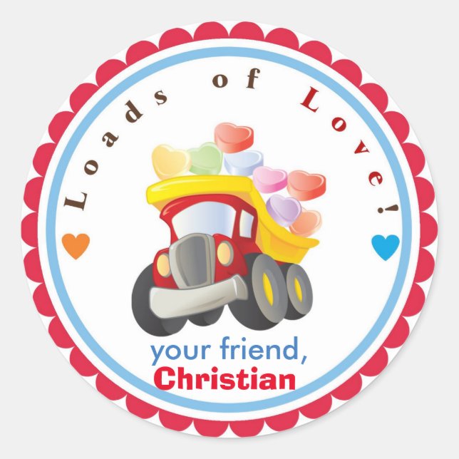 Boy Valentine's Day Stickers - Children Valentine (Front)