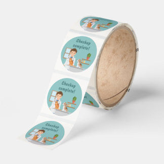 Boy Vet Pet Checkup Complete Kids' Pretend Play Classic Round Sticker