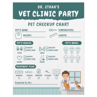 Boy Vet Pretend Pet Checkup Chart Kids' Activity Letterhead