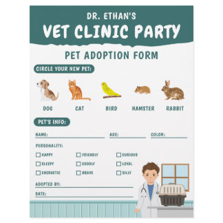 Boy Vet Pretend Play Pet Adoption Kids' Activity Letterhead