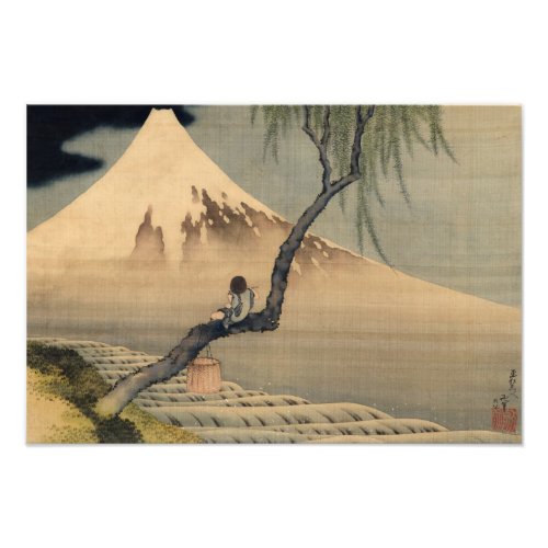 Boy Viewing Mount Fuji 1898 by Katsushika Hokusai Photo Print