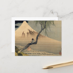 Boy Viewing Mount Fuji by Katsushika Hokusai Holiday Postcard