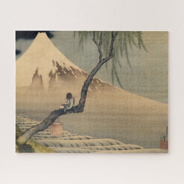 Boy Viewing Mount Fuji by Katsushika Hokusai Jigsaw Puzzle (Horizontal)