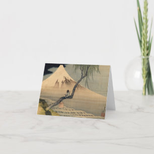 Boy Viewing Mount Fuji by Katsushika Hokusai Letterpress Thank You Card