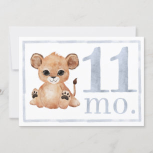 Boy Watercolor Milestone Eleven Month Old Card