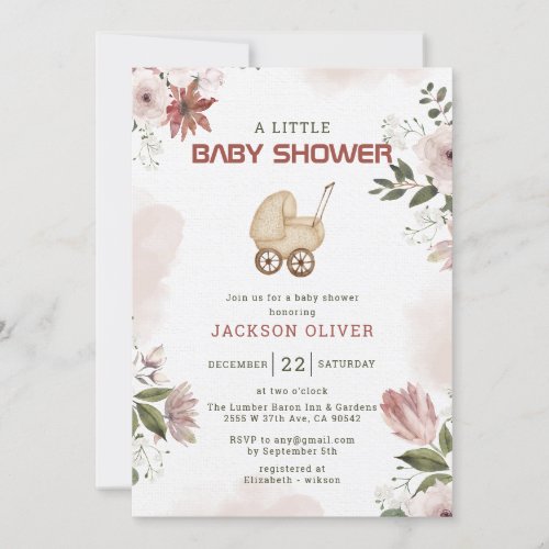 Boy Watercolor Woodland Baby Shower