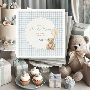 Boy We Can Bearly Wait Teddy Bear Baby Shower Napkins