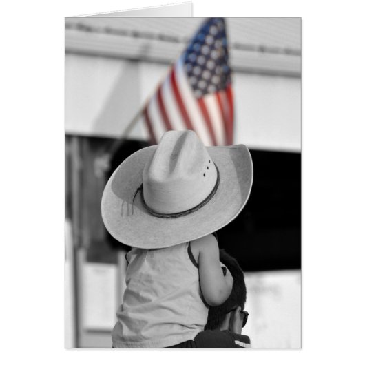 Boy Wearing His Father's Cowboy Hat Cards (Front)