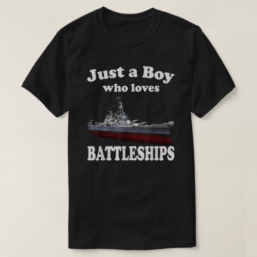 Boy Who Loves American Battleship New Jersey Ww2 W T_Shirt
