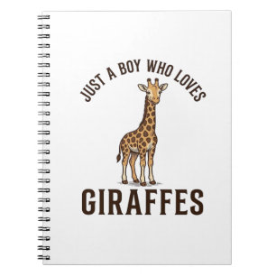 Boy Who Loves Giraffes Vintage Engraving Shirt_1 Notebook