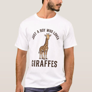 Boy Who Loves Giraffes Vintage Engraving Shirt_1 T-Shirt