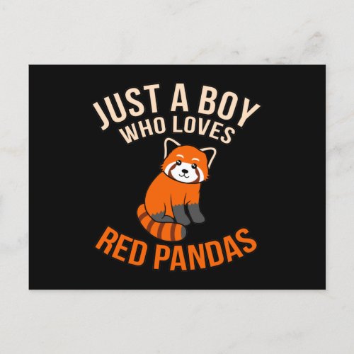 Boy Who Loves Red Pandas Cute Pet Animal Panda Lov Announcement Postcard