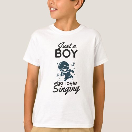 Boy Who Loves Singing Karaoke Singer Music T_Shirt
