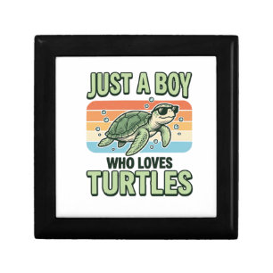 Boy Who Loves Turtles Vintage Engraving Design_1 Gift Box