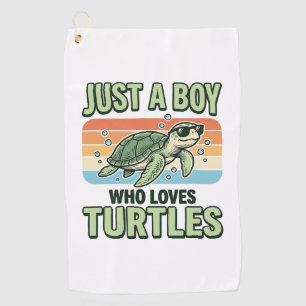 Boy Who Loves Turtles Vintage Engraving Design_1 Golf Towel