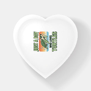 Boy Who Loves Turtles Vintage Engraving Design_1 Paperweight