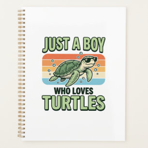 Boy Who Loves Turtles Vintage Engraving Design_1 Planner