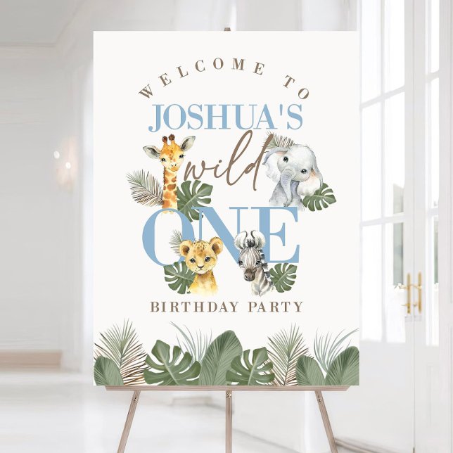 Boy Wild One Safari Birthday Welcome Sign Jungle (Creator Uploaded)