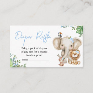 Boy Wild One Safari Diaper Raffle Enclosure Card