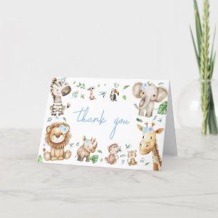 Boy Wild One Safari Letterpress Thank You Card