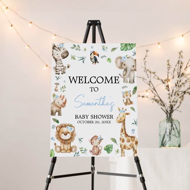 Boy Wild One Safari Welcome Sign (In Situ (Stand))
