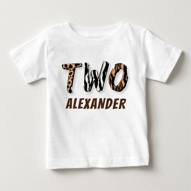 Boy Wild Safari 2nd Birthday Baby T-Shirt (Front)