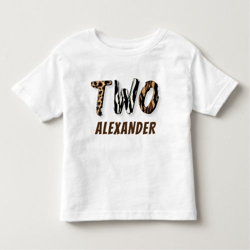 Boy Wild Safari 2nd Birthday Toddler T_shirt