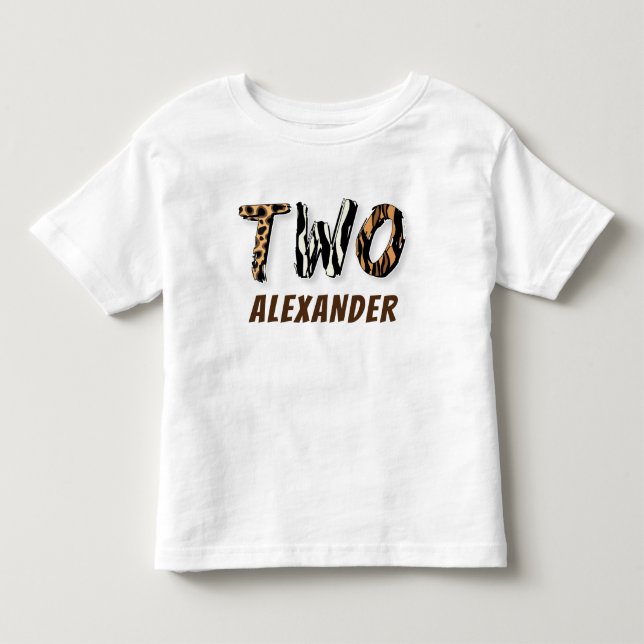 Boy Wild Safari 2nd Birthday Toddler T-shirt (Front)