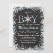 Boy Winter Snowflake Baby Shower Invitation (Front)