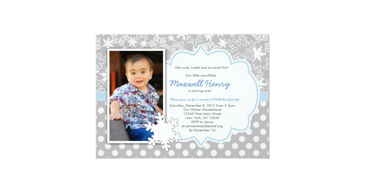 Boy Winter Wonderland Birthday Party Invitation Zazzle Com