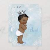 Boy Winter Wonderland Snowflake Ethnic Baby Shower Invitation (Front/Back)