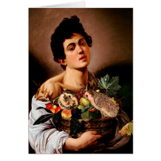 Boy with a Basket of Fruit & Some Hedgehogs Cards