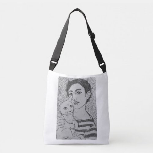 Boy with a Cat Crossbody Bag