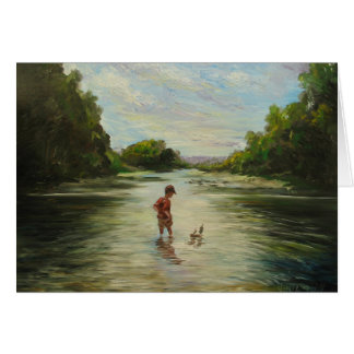 Boy with a toy boat. cards