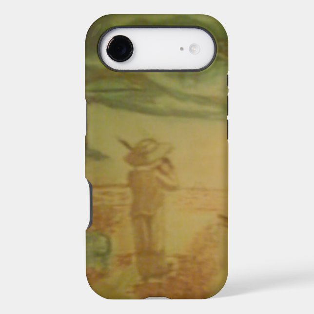  Boy with a Violin on the Beach iPhone Case (Back)