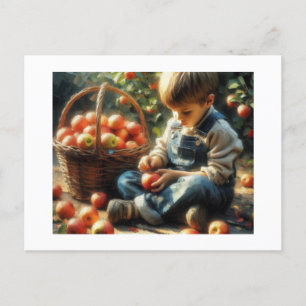 Boy with Apples, Postcard
